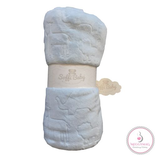 Soffi Baby exclusive dupla rétegű vastag wellsoft babatakaró, kék zoo