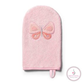   BabyOno fürdetőkesztyű - bambusz lepke/rózsaszín 347/07, UTOLSÓ DARAB!