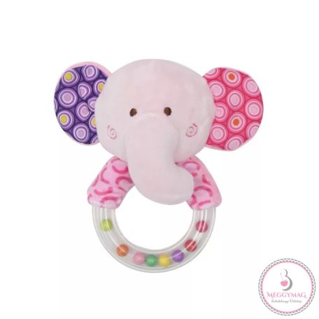 Lorelli Toys Plüss csörgő karika - Pink elefánt
