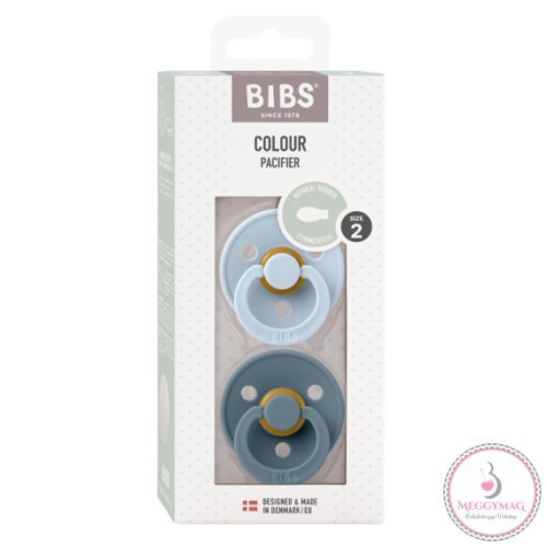 BIBS Colour 2-es szett - szimmetrikus cumifej (Pasztellkék/Páva), 6-36 hó