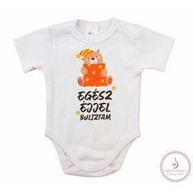 Feliratos rövid ujjú baba body, 56-os