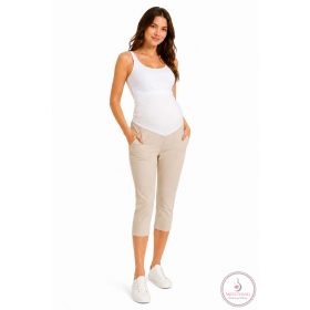 Kismama strech capri nadrág - Bézs M
