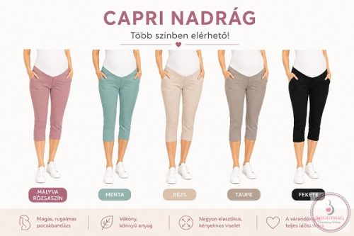 Kismama strech capri nadrág - Bézs M