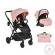 BINGO babakocsi SZETT újszülött kortól 22kg-ig 2in1 sport+váz+hordozó PINK