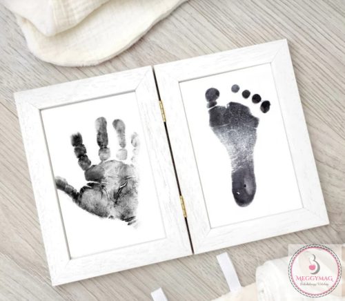Zsanéros KÉPKERET kéz és lábnyomat megörökítőhöz 10x15 cm fehér 