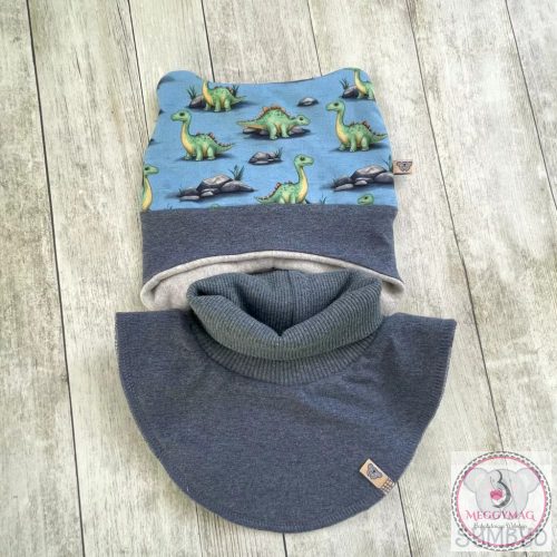 Symbyo Téli bélelt babasapka (huncutsapka), Dínótesó 41-44 cm