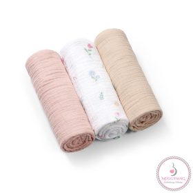   BabyOno textilpelenka színes 3db gyűrt muszlin puderrózsaszín 828/01