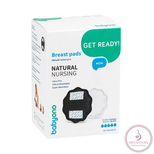 BabyOno melltartóbetét Natural Nursing eldobható 24db 5cseppes fekete 298/02