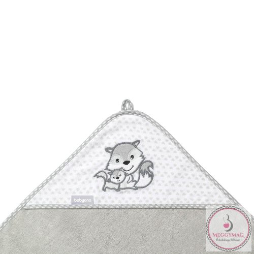 BabyOno fürdőlepedő kapucnis bambusz 100x100cm szürke róka 346/03