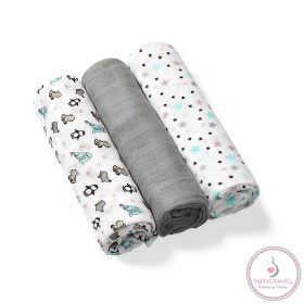 BabyOno textilpelenka színes 3db bambusz szürke 397/02