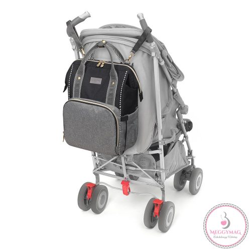 BabyOno pelenkázó táska OSLO STYLE hátizsák 30x40x16cm fekete/szürke 1424/01