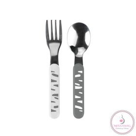   BabyOno evőeszköz-készlet rozsdamentes acél szürke csíkos 1065/01