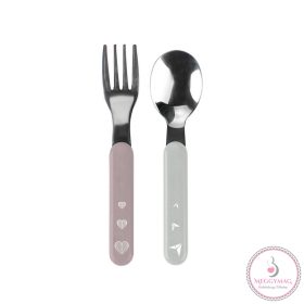   BabyOno evőeszköz-készlet rozsdamentes acél szürke szív/papírrepülő 1065/02