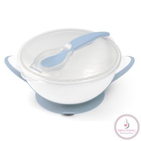   BabyOno tányér - tapadó aljú, fedeles, kanállal kék 1063/05