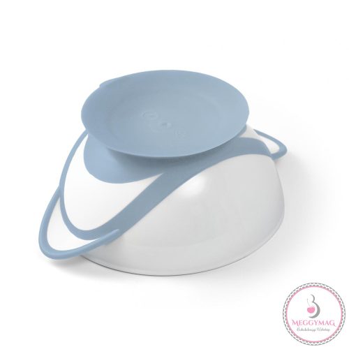 BabyOno tányér - tapadó aljú, fedeles, kanállal kék 1063/05