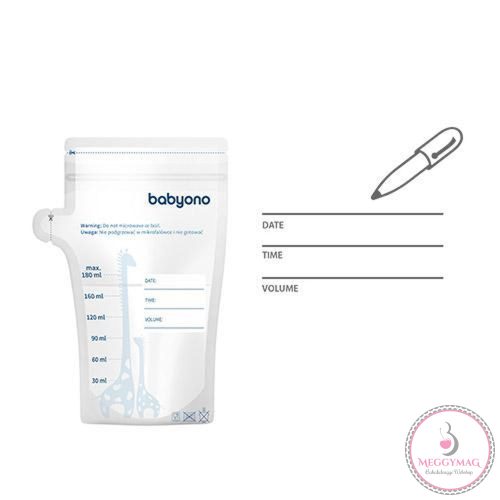 BabyOno anyatejtároló tasak - eldobható 30db 180ml 1084