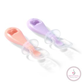 BabyOno etetőkanál szilikon 2db rózsaszín-lila 784/01