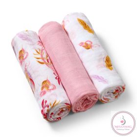   BabyOno textilpelenka színes 3db bambusz halványrózsaszín 397/07