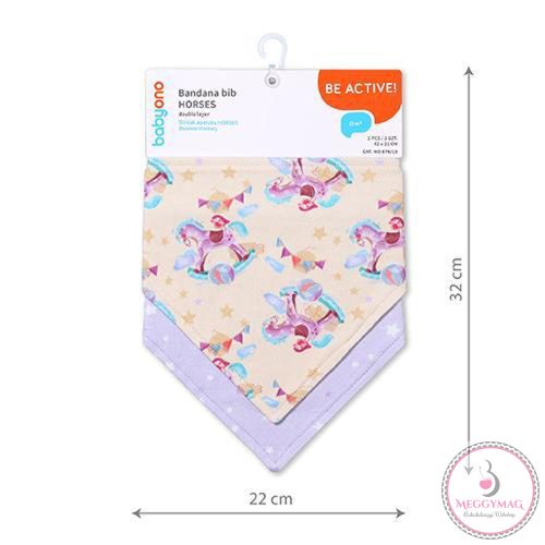 BabyOno előke - háromszög 2db Horses 879/15