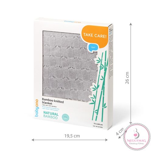 BabyOno babatakaró bambusz kötött 75x100cm szürke 1479/02, UTOLSÓ DARAB!