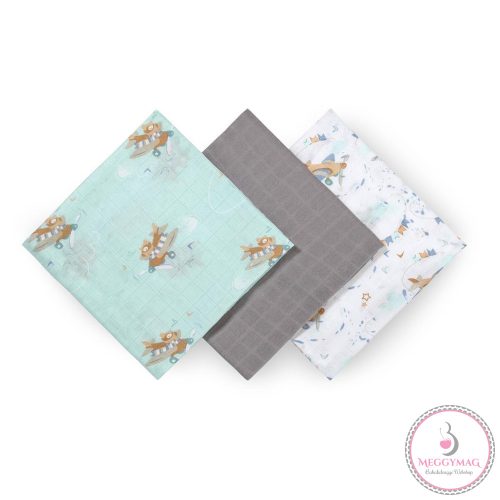 BabyOno textilpelenka színes 3db bambusz szürke 397/10