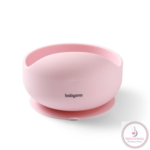 BabyOno tálka szilikon tapadó aljú rózsaszín 1481/02