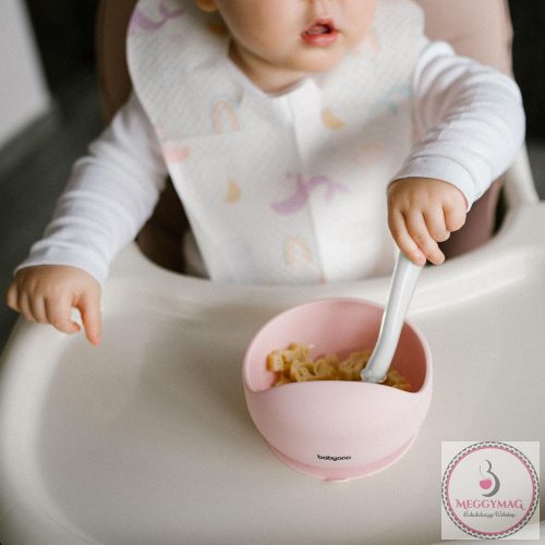 BabyOno tálka szilikon tapadó aljú rózsaszín 1481/02