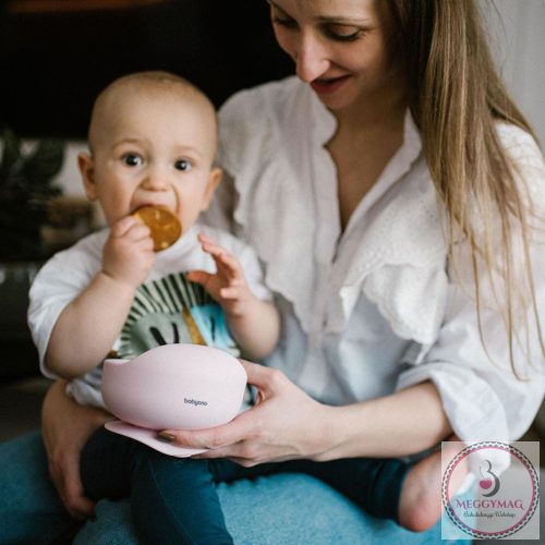 BabyOno tálka szilikon tapadó aljú rózsaszín 1481/02