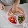 BabyOno tányér szilikon tapadó aljú háromrekeszes rózsaszín 1482/02