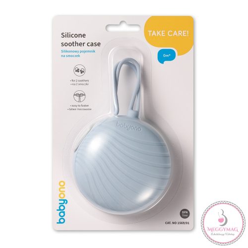 BabyOno cumitartó tok 2 cuminak szilikon cipzárral kék 1569/01