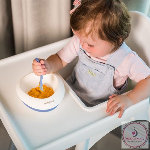 BabyOno tányér - tapadó aljú, kanállal kék 1077/04