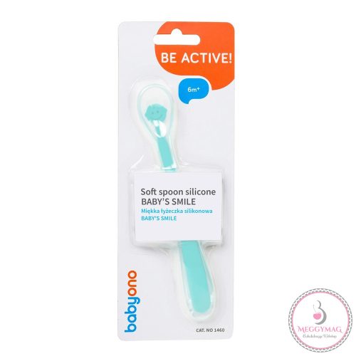 BabyOno etetőkanál Babamosoly puha szilikon kék 1460/01