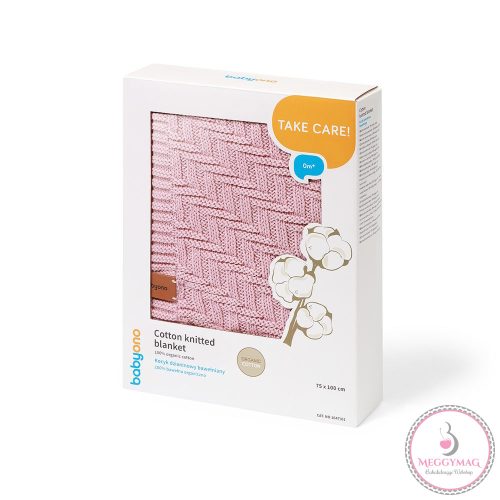 BabyOno babatakaró organikus pamut kötött 75x100cm rózsaszín 1647/01