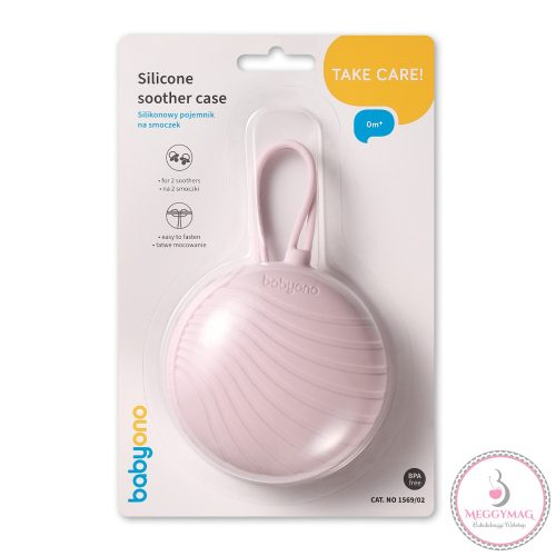 BabyOno cumitartó tok 2 cuminak szilikon cipzárral rózsaszín 1569/02