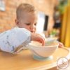 BabyOno tányér - tapadó aljú, fedeles, kanállal krém/zöld 1063/07