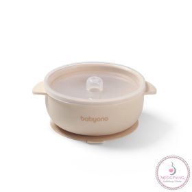   BabyOno babatányér - tapadó aljú, fedeles, mély bézs 1662/03