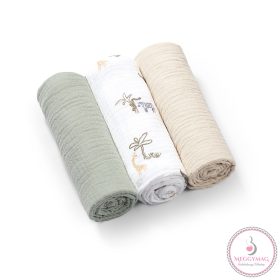   BabyOno textilpelenka színes 3db gyűrt muszlin zöld 828/04