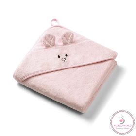   BabyOno fürdőlepedő kapucnis bambusz 100x100cm egérfülekkel púderrózsaszín 1553/04