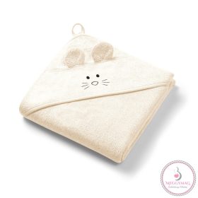   BabyOno fürdőlepedő kapucnis bambusz 100x100cm egérfülekkel világos bézs 1553/07