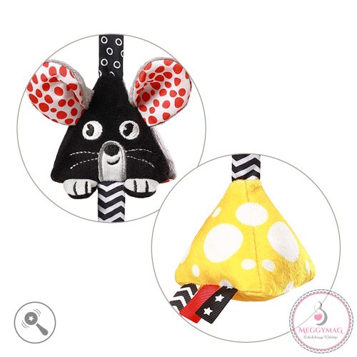 BabyOno függő csörgő kontrasztos színekkel MOUSE 1676