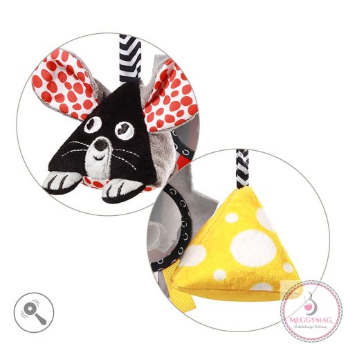 BabyOno játék babakocsira kontrasztos színekben MOUSE 1678