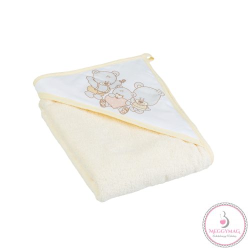 Tega kapucnis törölköző 80x80 Maci beige