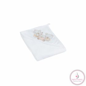 Tega kapucnis törölköző 100x100 Maci fehér