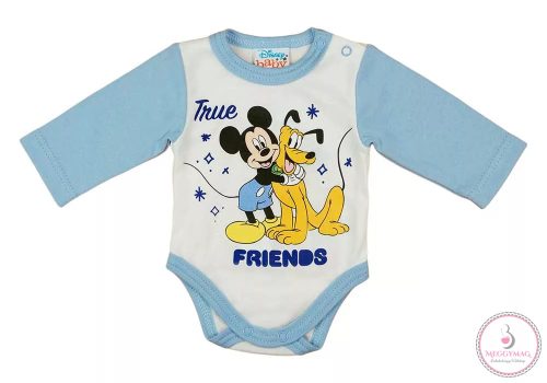 Hosszú ujjú baba body Mickey egér és Pluto mintával, 104-es