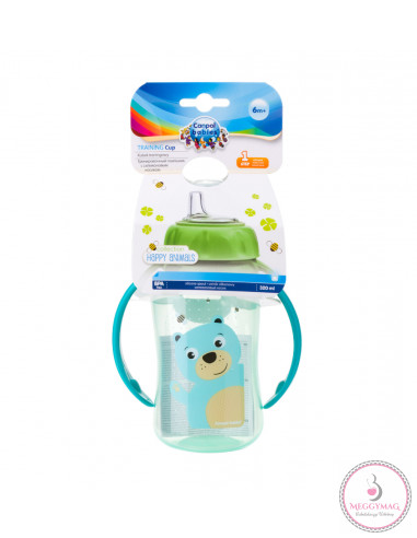 Canpol babies tanulópohár puha ivócsőrrel 320 ml 6 h+ Cute Animals türkiz