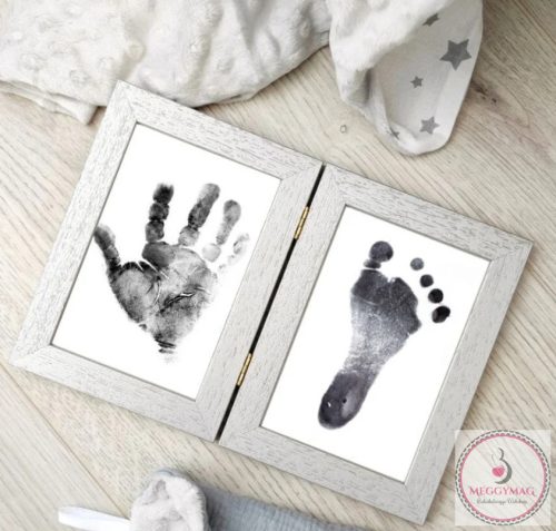 Zsanéros KÉPKERET kéz és lábnyomat megörökítőhöz 10x15 cm ezüst 