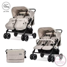 Lorelli Twin iker babakocsi - Beige + táska