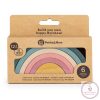 PETITE&MARS szilikon egymásra rakható játék Rainbow Misty Green 12m+