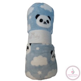   Soffi Baby takaró plüss dupla kék fehér pandapofi 75x100cm