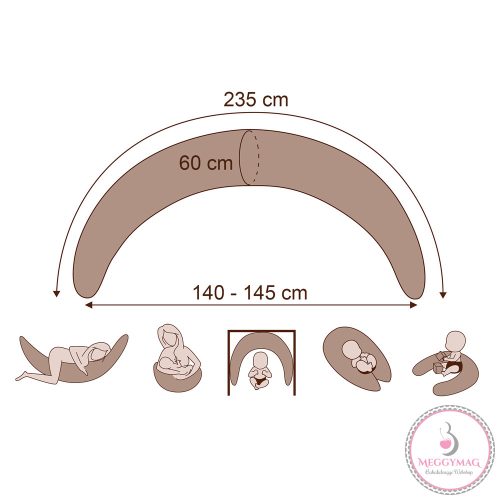 Scamp szoptatós párna formázott gombosvégű Pick Grey SZPG001